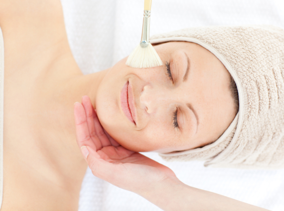 Relaxed woman having a massage in a spa